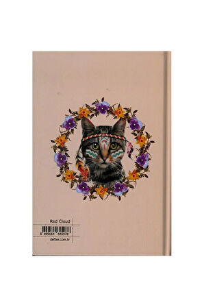 ANIMALS / RED CLOUD CAT SERT KAPAK A5 ÇİZGİLİ DEFTER 96 YP