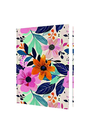 64954-9 Sprıng 2025 / Flowers 14x20 Sert Kapak Çizgili Defter 96 Yp.
