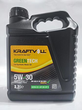 KRAFTVOLL GREEN TECH TAM SENTETİK DPF (PARTİKÜLLÜ) 5W-30 C3 3.2 Litre