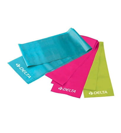 Delta 3 'lü Pilates Bandı Plates Egzersiz Direnç Lastiği Seti (UÇ KISMI AÇIK)