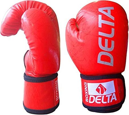 Delta Agre Deluxe PU Dura-Strong Boks Eldiveni,Kırmızı