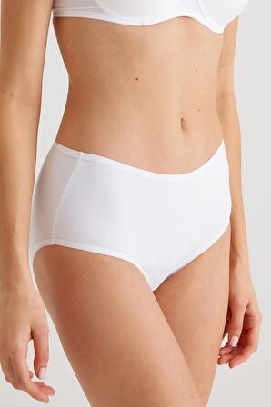 Kadın 3'lü Ekonomik Paket Siyah-beyaz-ten 2033 Maxi Cut Pamuklu Basic Külot