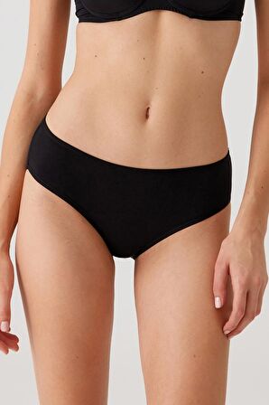 Kadın 5'li Ekonomik Paket Siyah-beyaz-ten 2056 No Show Classic Pamuklu Basic Külot