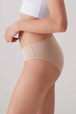 Kadın 5'li Ekonomik Paket Siyah-beyaz-ten 2056 No Show Classic Pamuklu Basic Külot