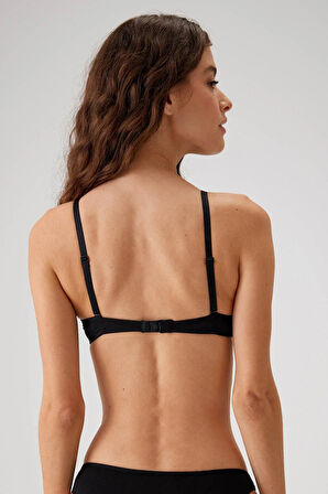 Pierre Cardin 6015 Siyah Milan Balenli Push Up Dolgulu Tek Kopçalı Mikro T-Shirt Sütyen