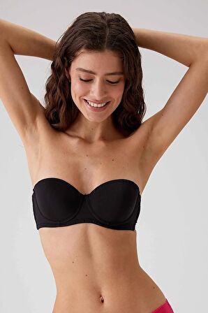 Pierre Cardin Kadın Carine Balenli Destekli Straplez Sütyen 6025 - Siyah