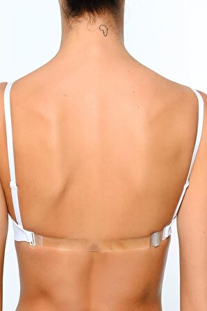 Pierre Cardin Kadın Balenli Straplez Şeffaf Askılı Destekli Micro Sütyen 6026 - Beyaz