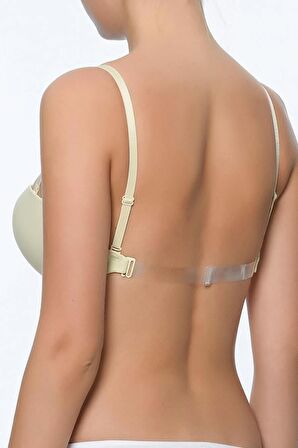 Pierre Cardin Kadın Balenli Straplez Şeffaf Askılı Destekli Micro Sütyen 6026 - Siyah
