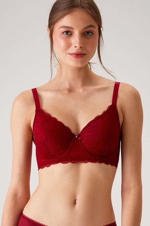 2'li Ekonomik Paket Nude-kahve 6224 Barcelona Toparlayıcı Dantel Sütyen Set D Cup Seçeneğiyle