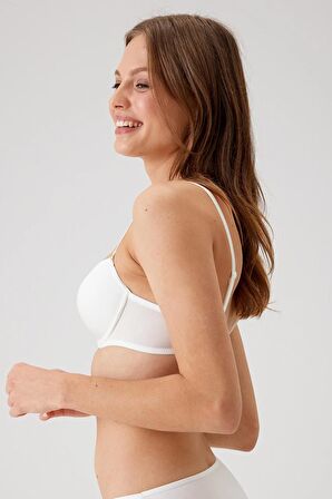 Bordo 4821 Biella Soft Push Up Dolgulu Çiçekli Bralet Sütyen Takimi / Iç Çamasir Takim