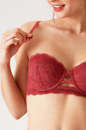 2'li Ekonomik Paket Siyah-Pink Nude 6807 Kansas Dantelli Micro Saten Sütyen Set (D Cup Seçeneğiyle)