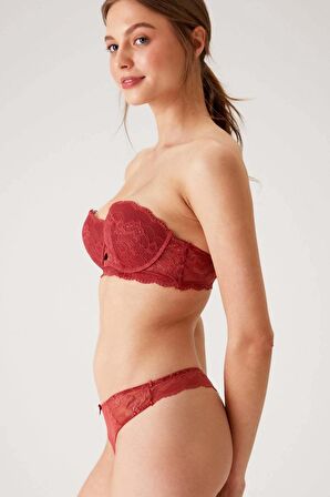 2'li Ekonomik Paket Siyah-Pink Nude 6807 Kansas Dantelli Micro Saten Sütyen Set (D Cup Seçeneğiyle)
