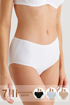 7'li Ekonomik Paket 2073 Maxi Cut Pamuklu Basic Külot