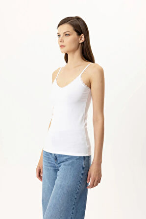 2'li Ekonomik Paket 1205 Daisy Pamuklu Ince Askılı Dantelli Atlet