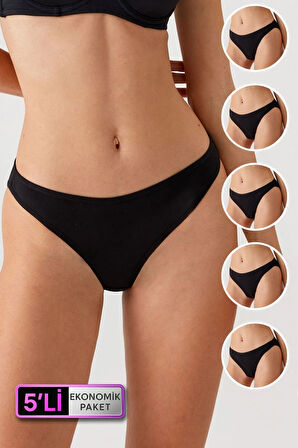 5'li Ekonomik Paket 2957 High Leg Classic Pamuklu Basic Külot