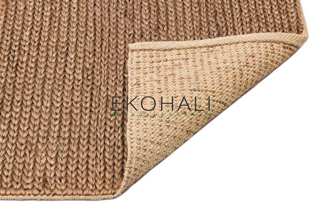 Choti Koleksiyonu Jüt ile üretilen el dokuma sisal kilim Kahverengi