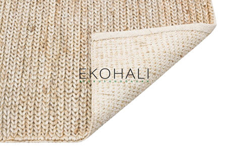 Choti Koleksiyonu Jüt ile üretilen el dokuma sisal kilim Duman Rengi