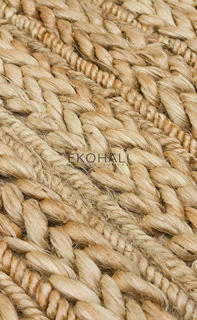 Choti Koleksiyonu Jüt ile üretilen el dokuma sisal kilim Natural