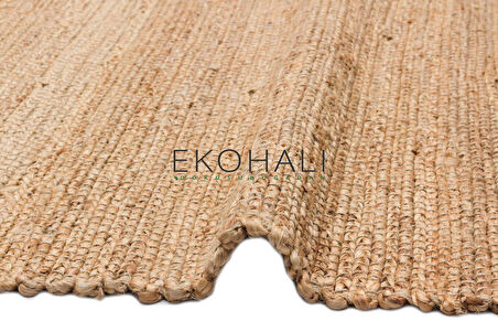 Echo Koleksiyonu Jüt ile üretilen el dokuma sisal kilim Natural ECH02