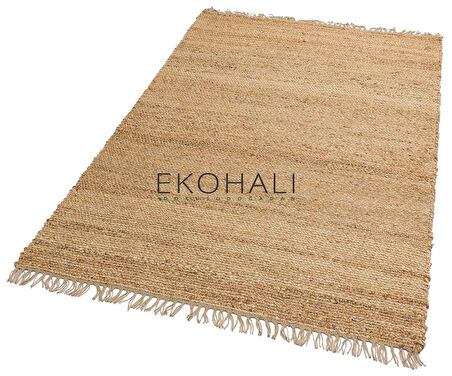 Echo Koleksiyonu Jüt ile üretilen el dokuma sisal kilim Natural ECH02