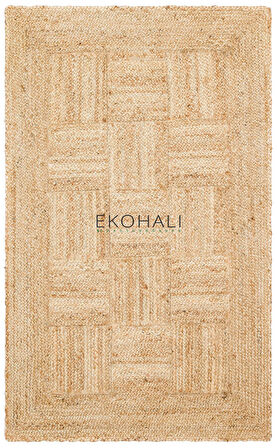 Echo Koleksiyonu Jüt ile üretilen el dokuma sisal kilim Natural ECH06