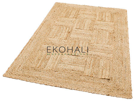 Echo Koleksiyonu Jüt ile üretilen el dokuma sisal kilim Natural ECH06