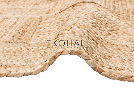 Echo Koleksiyonu Jüt ile üretilen el dokuma sisal kilim Natural ECH06