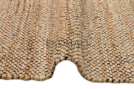 Echo Koleksiyonu Jüt ile üretilen el dokuma sisal kilim Natural ECH07