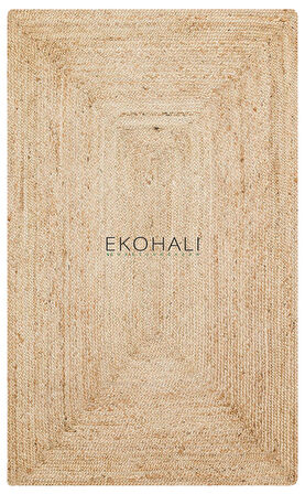 Echo Koleksiyonu Jüt ile üretilen el dokuma sisal kilim Natural ECH10