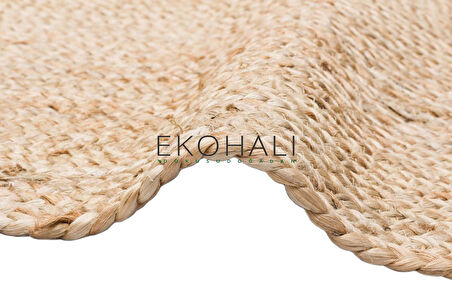 Echo Koleksiyonu Jüt ile üretilen el dokuma sisal kilim Natural ECH10