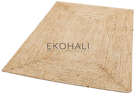 Echo Koleksiyonu Jüt ile üretilen el dokuma sisal kilim Natural ECH10