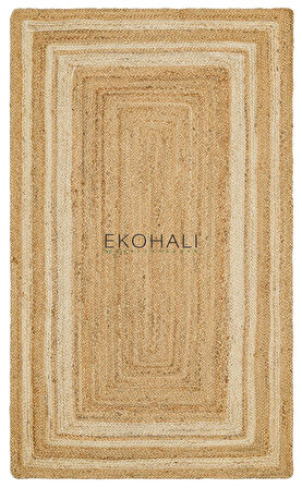Echo Koleksiyonu Jüt ile üretilen el dokuma sisal kilim Natural ECH10
