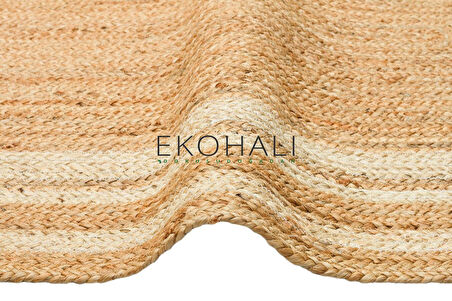 Echo Koleksiyonu Jüt ile üretilen el dokuma sisal kilim Natural ECH10