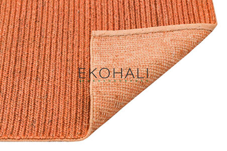 Fine Koleksiyonu Jüt ile üretilen el dokuma sisal kilim Rust Natural