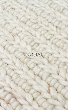 Jade Koleksiyonu Yün ile üretilen örme el halısı JD 07 L.Beige