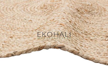 Juno Koleksiyonu Jüt ile üretilen el dokuma sisal kilim ECH 01R Natural