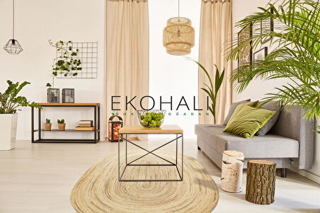 Juno Koleksiyonu Jüt ile üretilen el dokuma sisal kilim ECH 01E Natural