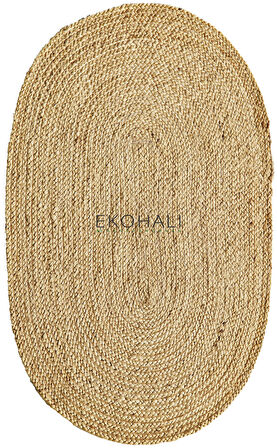 Juno Koleksiyonu Jüt ile üretilen el dokuma sisal kilim ECH 01E Natural