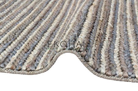 Netra Koleksiyonu Jüt ile üretilen el dokuma sisal kilim C-1512 Navy Multy XW