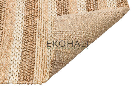 Netra Koleksiyonu Jüt ile üretilen el dokuma sisal kilim S-1410 Natural XW