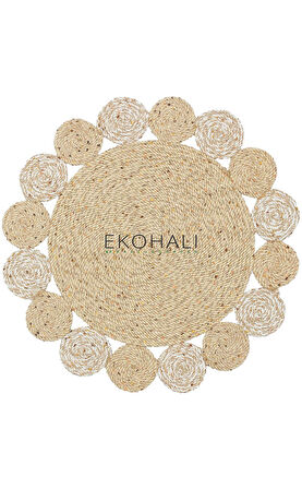 Patna Koleksiyonu Jüt Örgü Halı PTN 03 Natural White