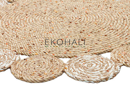 Patna Koleksiyonu Jüt Örgü Halı PTN 03 Natural White