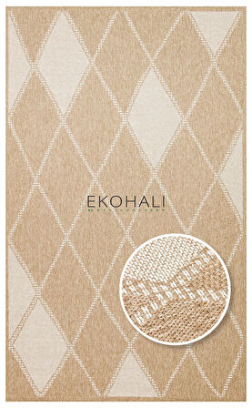 Salda Koleksiyonu iç ve Dış Mekan Kullanımına Uygun Jüt Görünümlü Yumuşak Dokulu Sisal Kilim SLD 04 Natural White