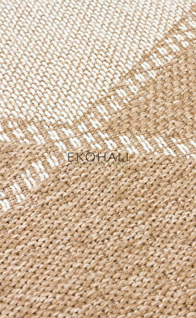 Salda Koleksiyonu iç ve Dış Mekan Kullanımına Uygun Jüt Görünümlü Yumuşak Dokulu Sisal Kilim SLD 04 Natural White