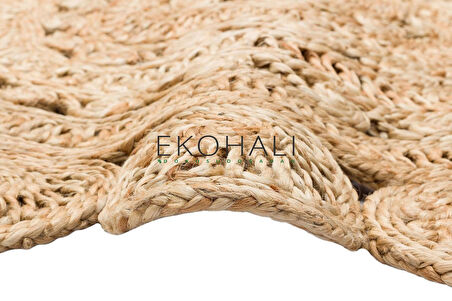 Solo Koleksiyonu Jüt ile üretilen el dokuma sisal kilim CA-105 Dhurrie XW