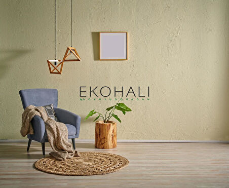 Solo Koleksiyonu Jüt ile üretilen el dokuma sisal kilim CA-106 Dhurrie XW