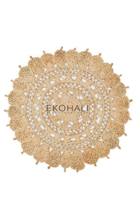 Solo Koleksiyonu Jüt ile üretilen el dokuma sisal kilim CA-108 Natural XW