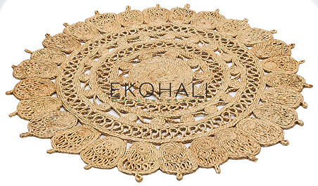 Solo Koleksiyonu Jüt ile üretilen el dokuma sisal kilim CA-108 Natural XW