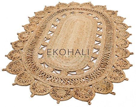 Solo Koleksiyonu Jüt ile üretilen el dokuma sisal kilim CA-109 Natural XW