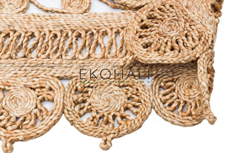 Solo Koleksiyonu Jüt ile üretilen el dokuma sisal kilim CA-109 Natural XW